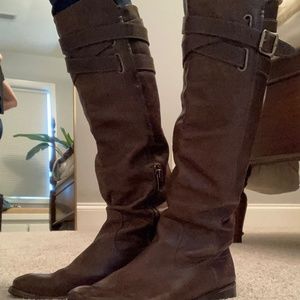 Frye Distressed Leather Tall Riding Boots
